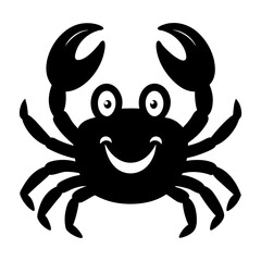 Cartoon crab silhouette with smiling face