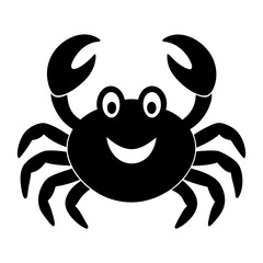 Cartoon crab silhouette with smiling face