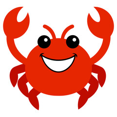 Cartoon crab silhouette with smiling face