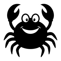 Cartoon crab silhouette with smiling face
