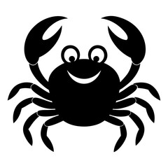 Cartoon crab silhouette with smiling face