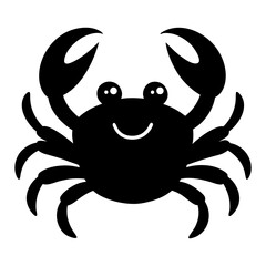 Cartoon crab silhouette with smiling face