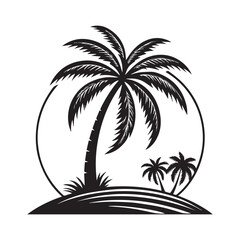 Fototapeta premium Vector Design – Black Palm Tree Minimal