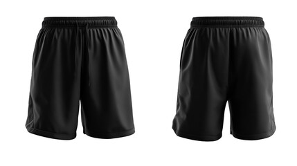 Black shorts 3d model front and back
