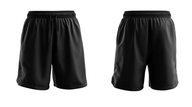 Black shorts 3d model front and back