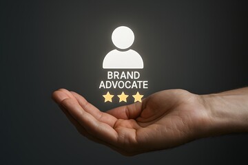Digital brand advocate symbol represents loyal customer