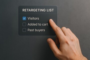 Retargeting checklist interface targets site visitors