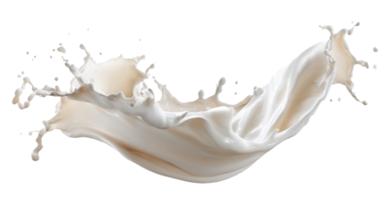 Milk splash in the air transparent background