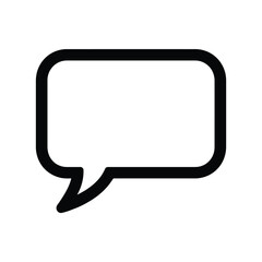 Simple black outline speech bubble icon