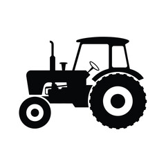 Silhouette of a classic agricultural tractor