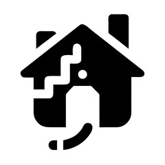 house icon on metal internet button