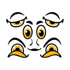 set of funny cartoon eyes