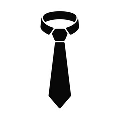 Classic black necktie icon for formal wear