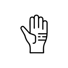 Obraz premium Outline icon a hand with a medical bandage on the wrist vector