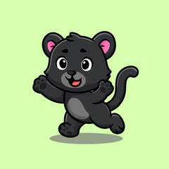 black leopard cute cartoon