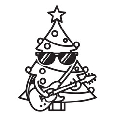 christmas tree with snowman