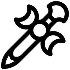 Athame. Editable stroke vector icon.