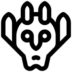 Naklejka premium Demon. Editable stroke vector icon.