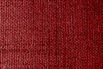 Fototapeta premium Red bookbinding fabric background, high quality burlap texture