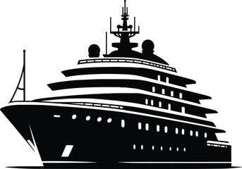 Modern minimal ship boat silhouette vector illustration isolated on a white background