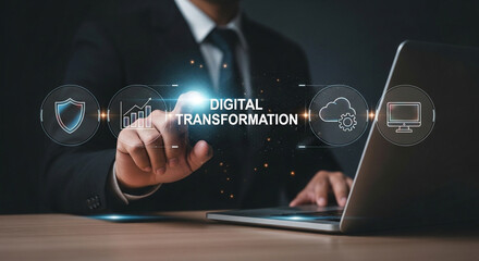 Businessman drives digital transformation with innovative technology solutions