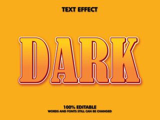 Bold 3d text effect for the word dark with orange and yellow gradient