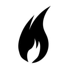 二重構造の炎アイコン　内炎と外炎が重なる力強い火のシルエットイラスト