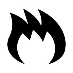 炎のシルエットアイコン　力強さとスピード感のある火のマークイラスト