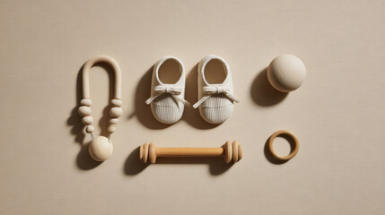 Cozy Beige Baby Essentials Set with Toys