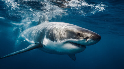Naklejka premium Underwater Shot of a Competitive Swimmer in Action