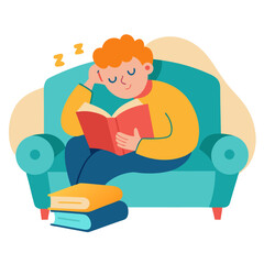 Color illustration of a person sleeping peacefully on a couch