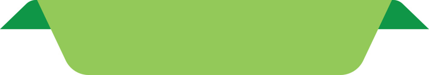 Green banner graphic with folded edges for text overlay and design use