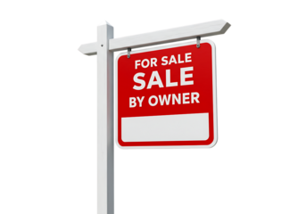For sale by owner sign isolated on transparent background