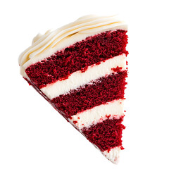 Slice of Red Velvet Cake with Cream Cheese Frosting