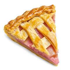 Slice of Lattice-Top Pie with Pink Filling