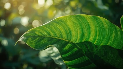 Tropical Green Leaves Sunlight Natural Jungle Rainforest Flora Vegetation Organic Environment Ecology Botanical Plant Growth Nature Photography Light
