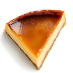 Slice of Caramel-Topped Flan with Smooth Texture