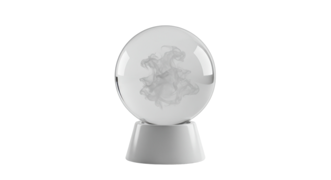 Snow globe with cloudy interior for holiday decoration isolated PNG with Transparent Background - Powered by Adobe