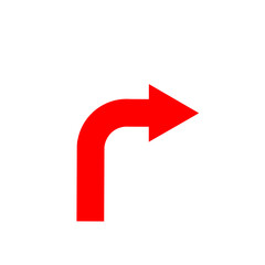 シンプルな直角矢印（赤）