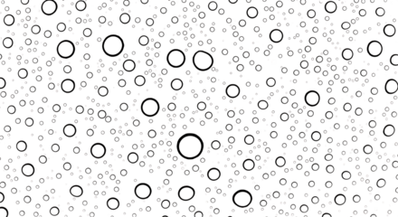 A pattern of water drops and circles isolated on transparent background