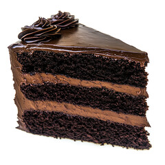 Decadent Slice of Chocolate Layer Cake with Rich Frosting