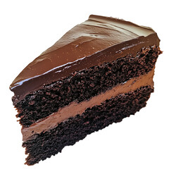 Decadent Slice of Chocolate Cake with Smooth Frosting