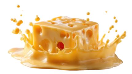 Splash of Cheese with Drip and Melting Sauce in Motion