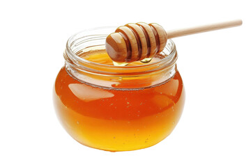 Alluring honey in the kiln on a white background