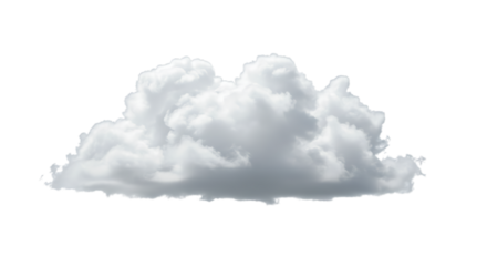 Fluffy cumulus cloud isolated on transparent background