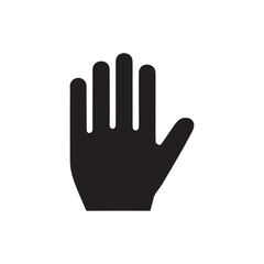 Raised Hand or Stop Gesture Icon – Vector Warning Symbol