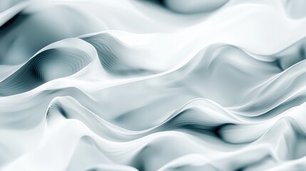 Obraz premium Abstract Silver Waves: A Digital Masterpiece of Fluid, Dynamic Forms