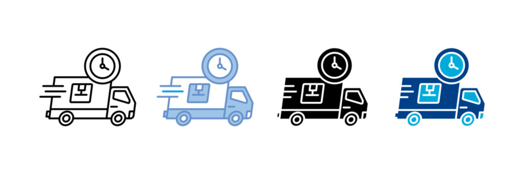 Delivery Time Icon Set Multiple Style Collection