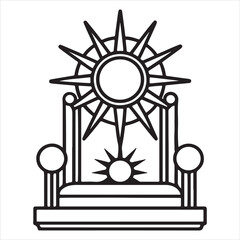 Sun Symbol Throne: Timeless Royalty, Gilded Cosmic Heritage