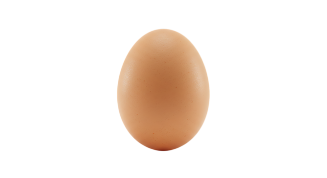 A single brown egg isolated on transparent background